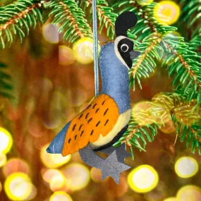 Handmade Felted Christmas Ornament - Quail