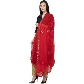 A R Silk Chiffon Gota Patti Fancy Dupatta Color Red Dupatta or Chunni