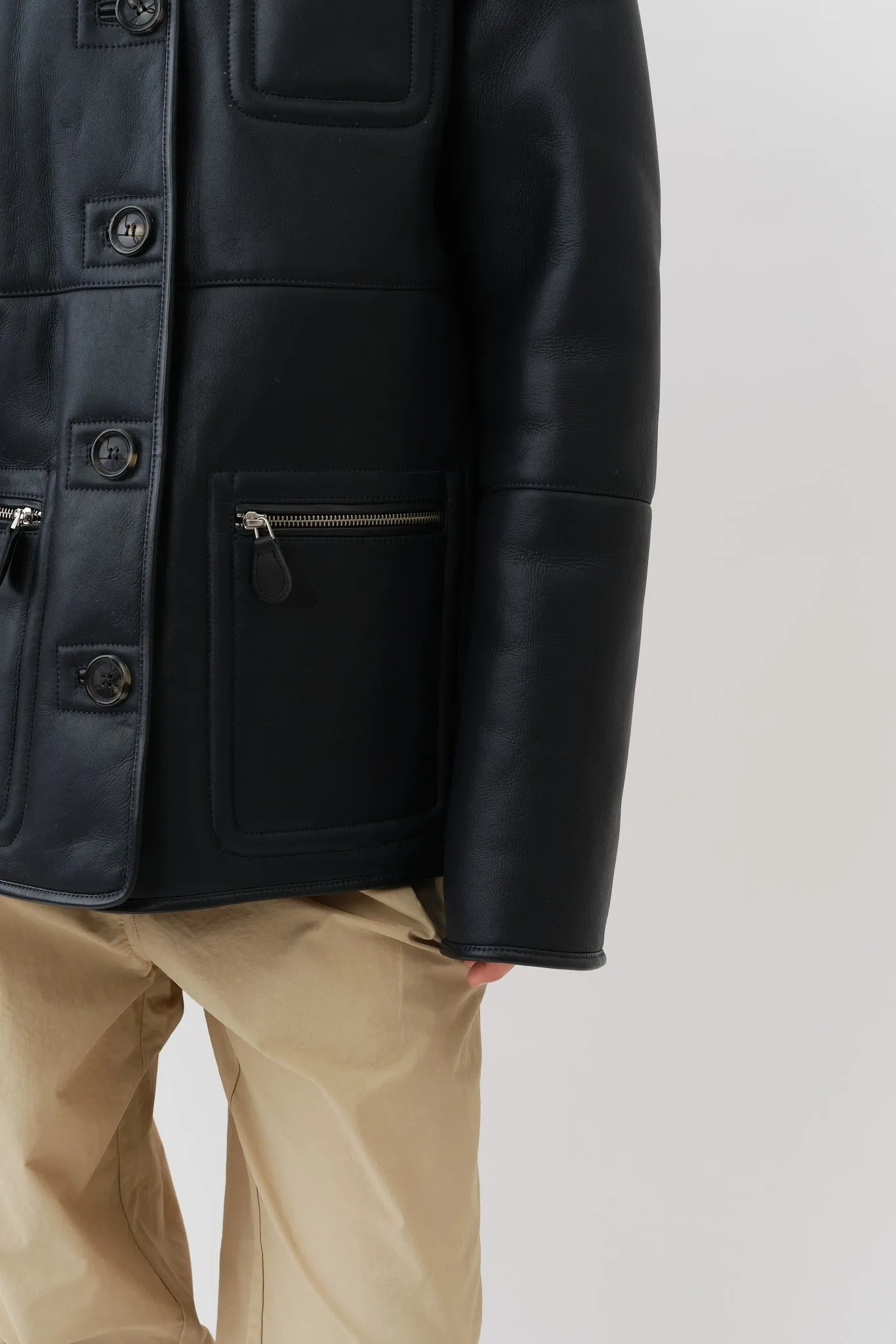 Ada Jacket — Navy / Beige