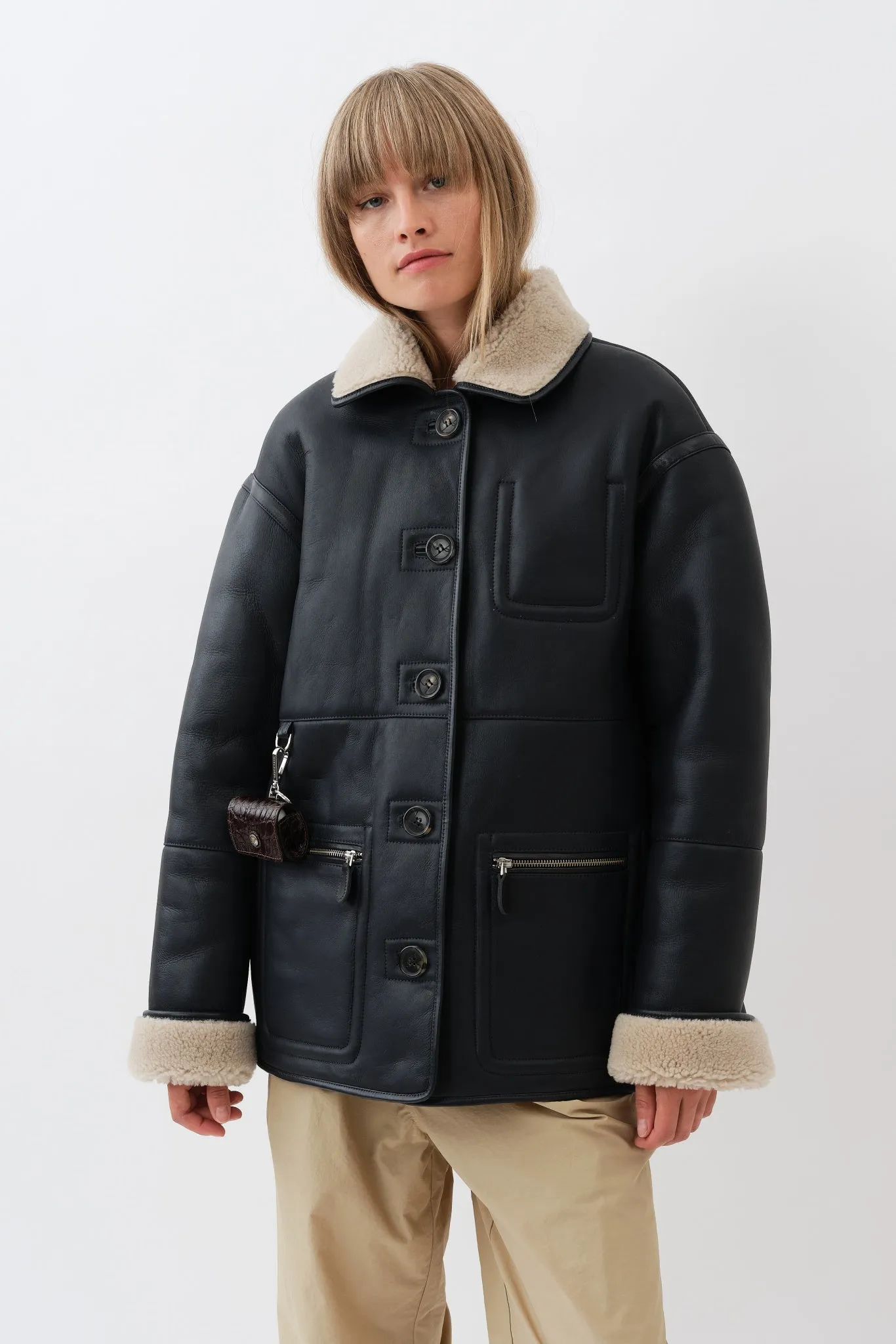 Ada Jacket — Navy / Beige