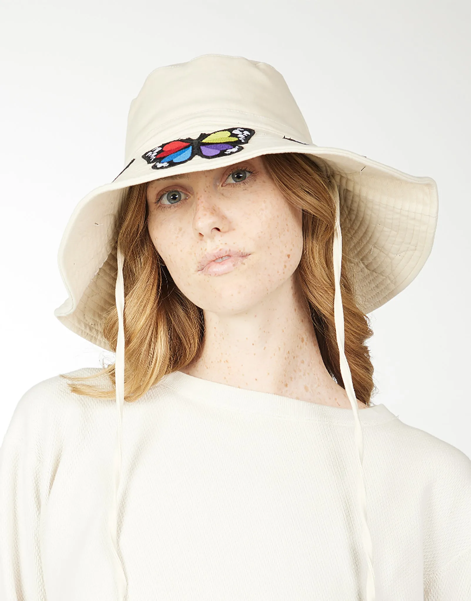 Adina Bucket Hat w/ Butterfly Patches