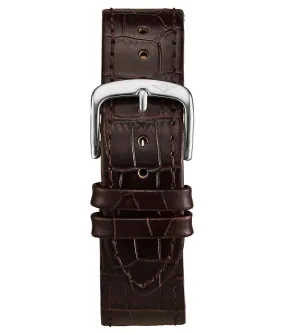 Alligator Embossed Brown Leather 20mm Strap