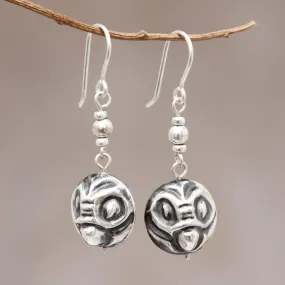 Andean Owl Twin Owl Earrings in Sterling Silver from Peru Jewelry