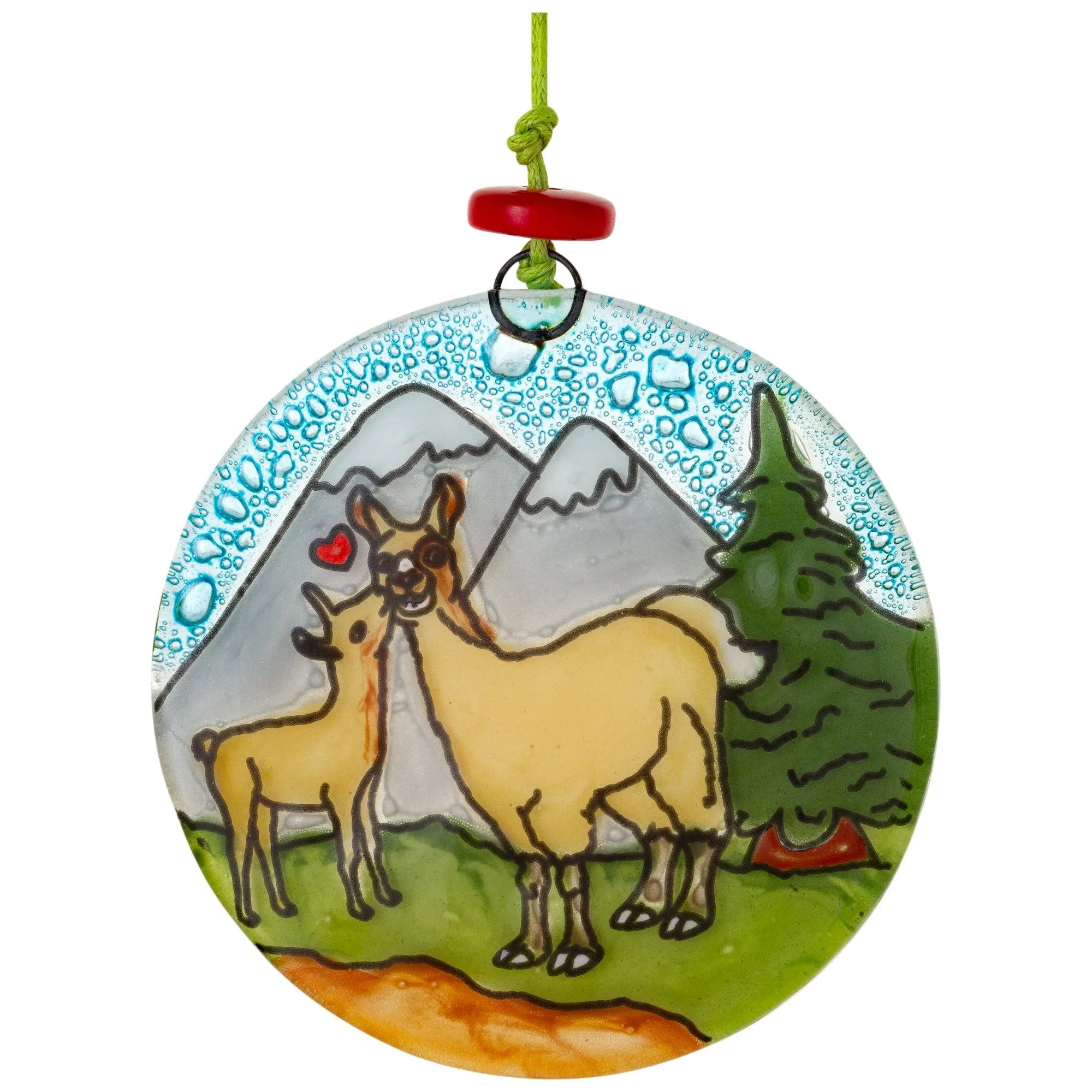 Animal Family Recycled Glass Ornament