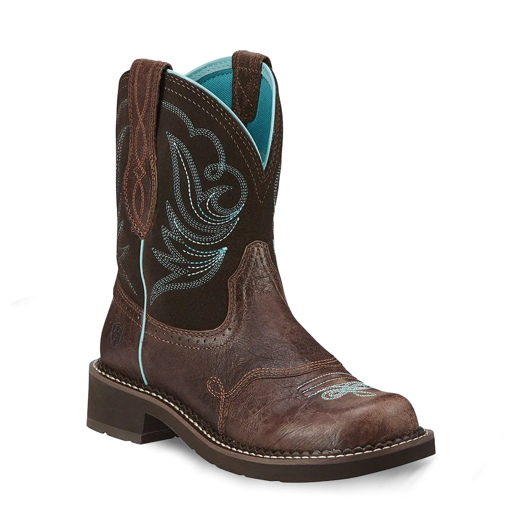 Ariat Ladies Fatbaby Heritage Dapper Royal Choc Short Boots 10016238