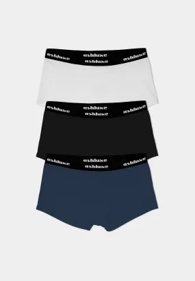 Ashluxe 3 in 1 Female Briefs - White Navy Black