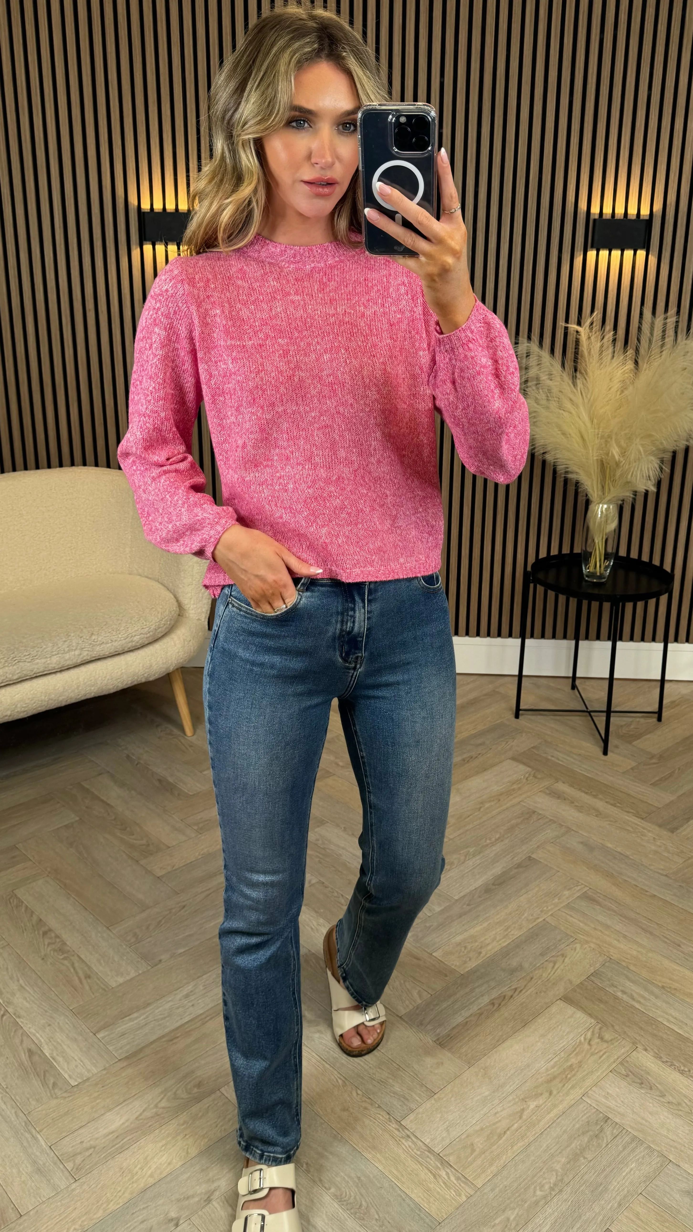 Bronagh Rose Pink Knitted Tie Back Jumper