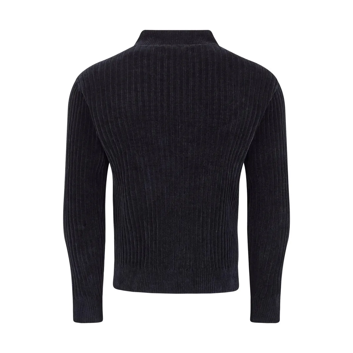 Chenille V-Neck Jumper 'Black Beige'