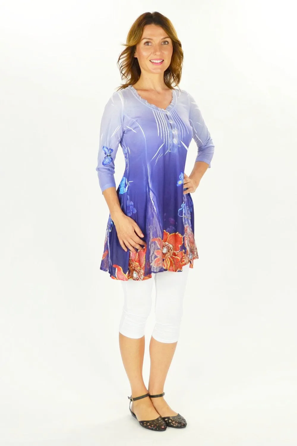 Flowers and Butterfly Tunic