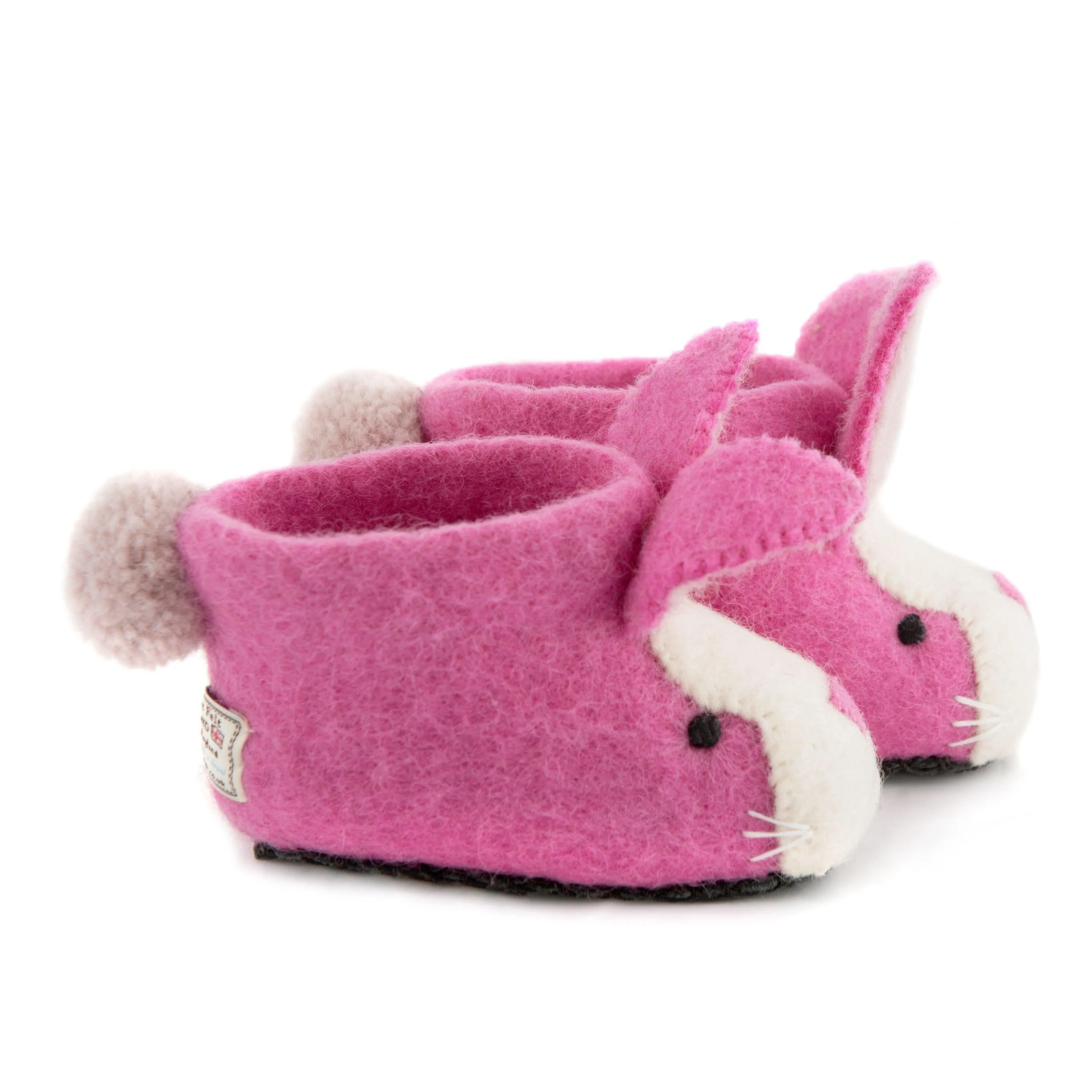 Hand Sewn Children's Pink Rabbit Slippers