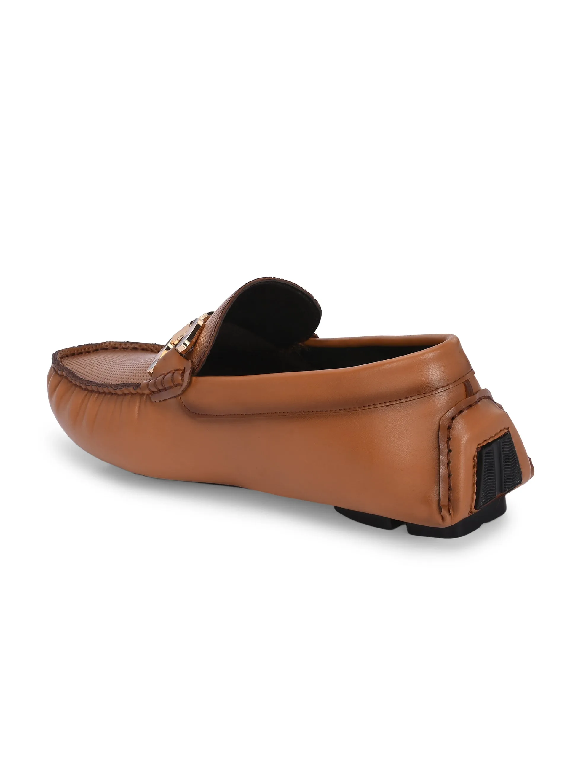 Hitz Men's Tan Leather Casual Loafers