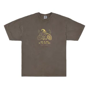 KBAR X UN:IK 'Frog Pond' Vintage Washed Tee - Chocolate