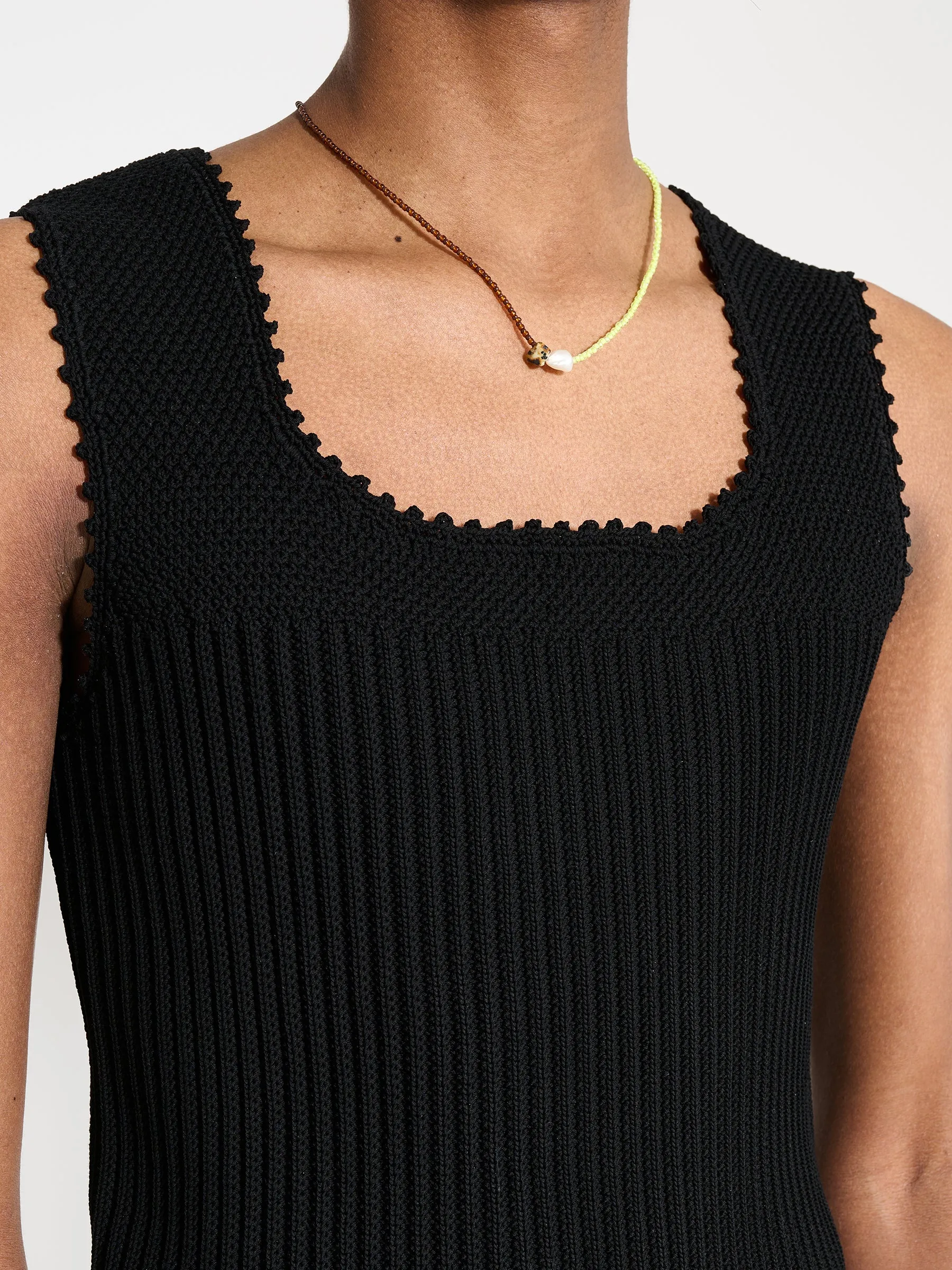 Martine Rose Crochet Vest Black