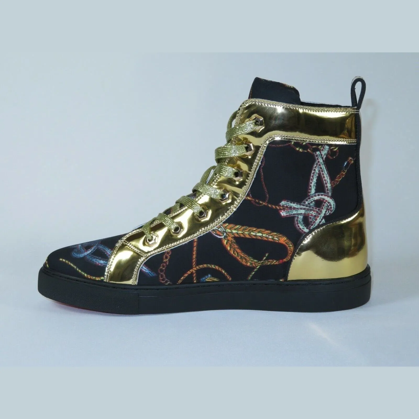 Mens High Top Shoes FIESSO by AURELIO GARCIA Chain Medusa Celebrity 2421 Black