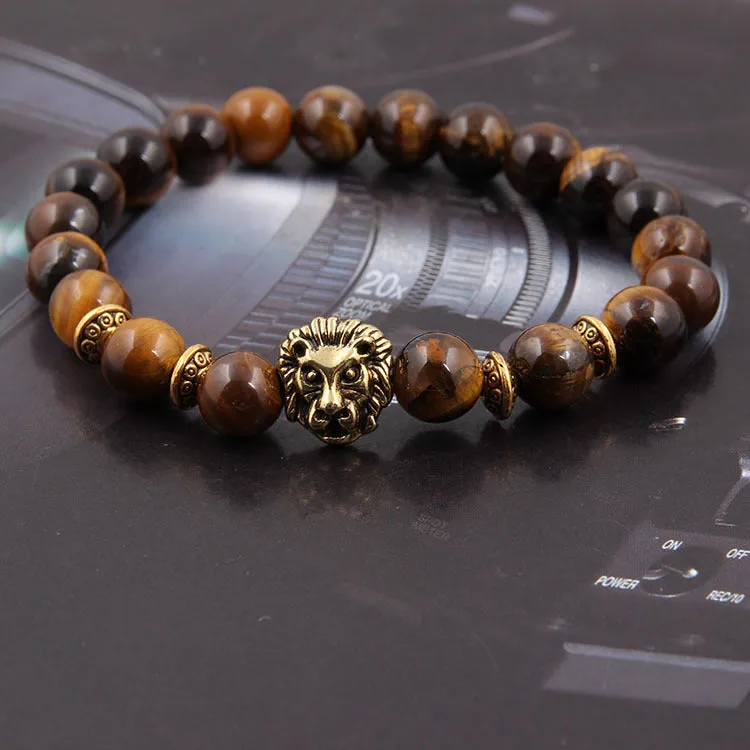 Natural Stone Owl Head Yoga Bracelet