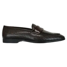 P CROUCH & CO Ox Blood Brown Croc