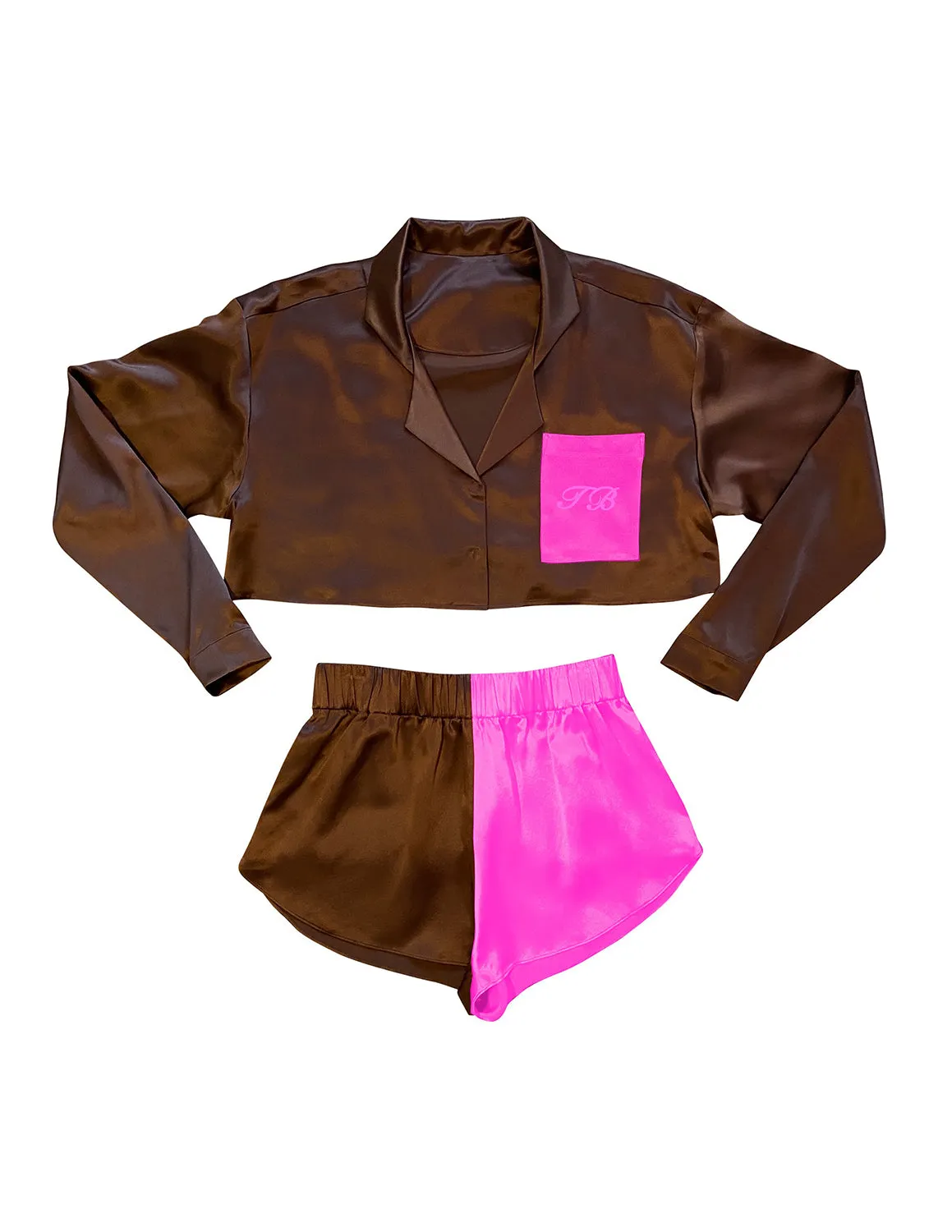 PJ SET CHOCOLATE/PINK