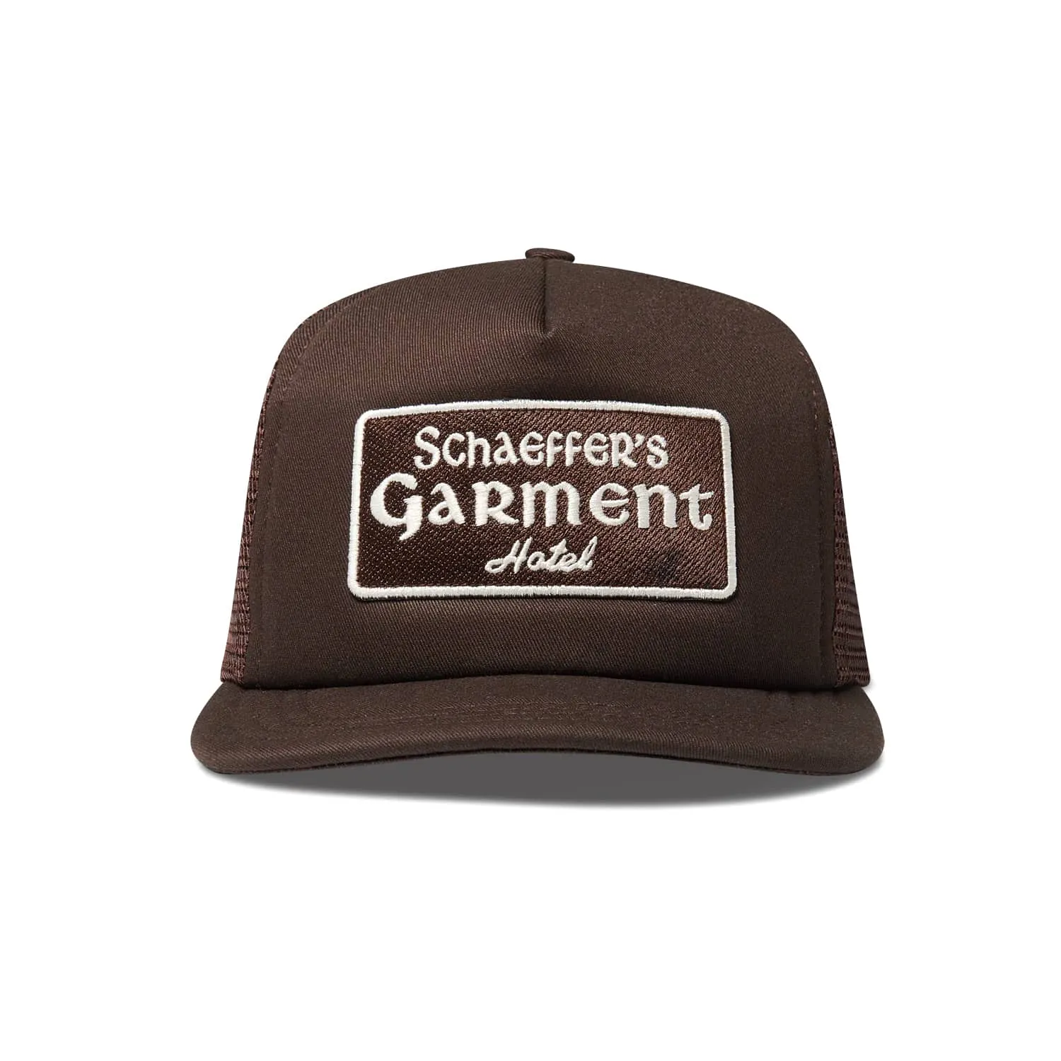 Schaeffer's Garment Hotel Chateau Trucker Hat Chocolate Brown