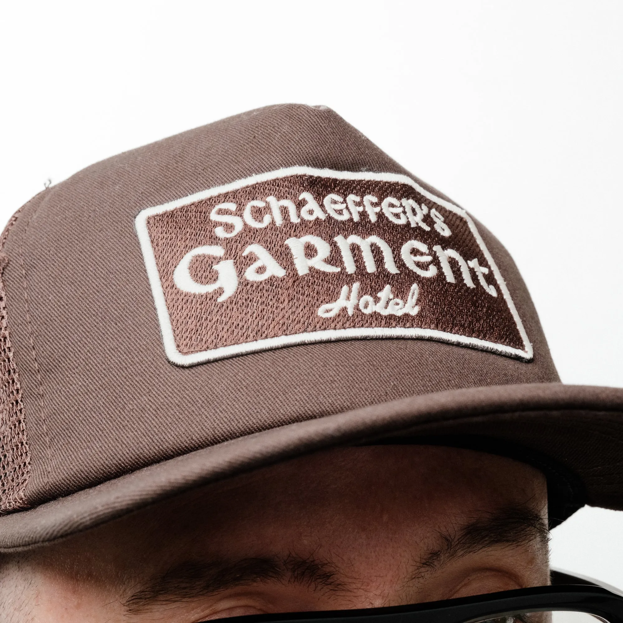 Schaeffer's Garment Hotel Chateau Trucker Hat Chocolate Brown