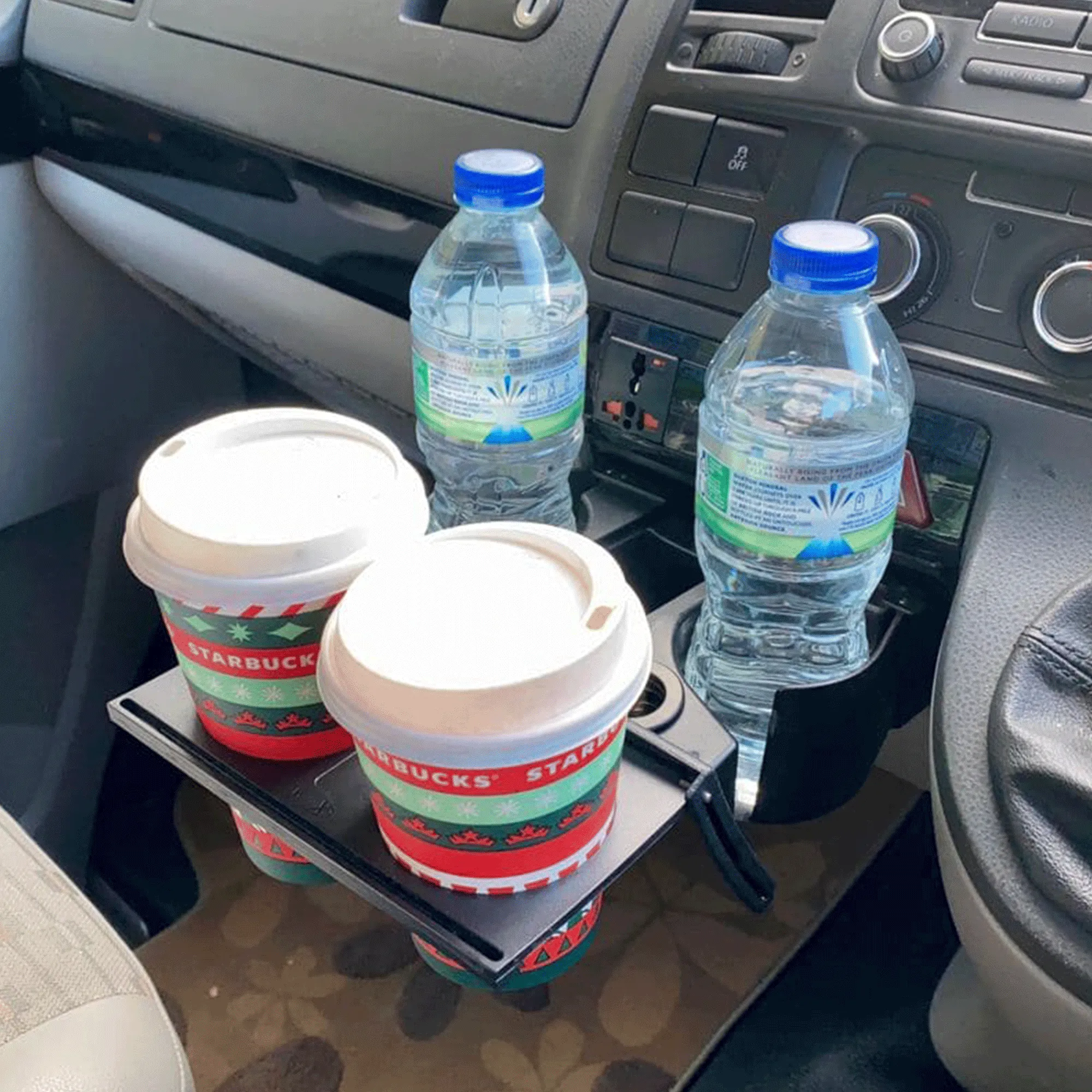 VW T5.1 Cupholder OEM Replacement With 2 Extra Cups on Extension